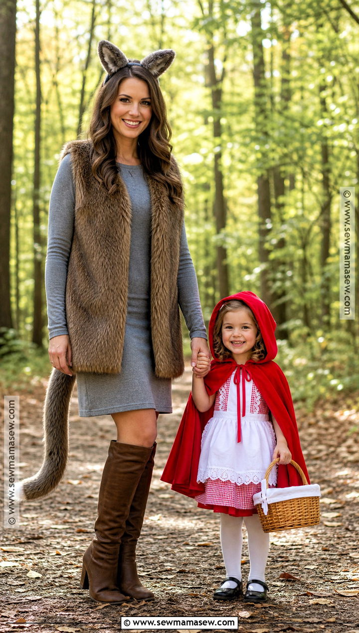 Little Red Riding Hood And Big Bad Wolf Costume - 35 mommy and me halloween costumes