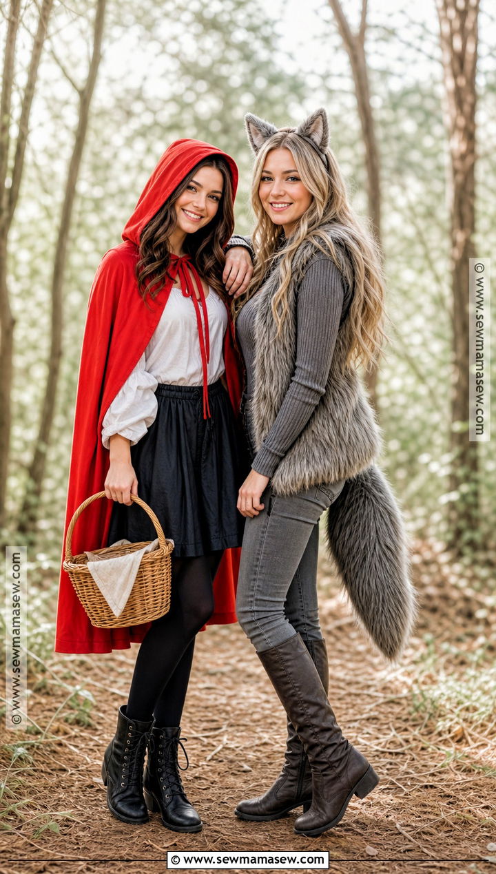 Little Red Riding Hood And Wolf BFF Costume - 30 halloween costumes for bffs