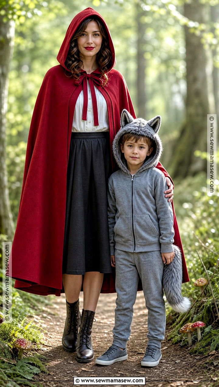 Little Red Riding Hood And Wolf Costume - 30 mommy and son halloween costumes