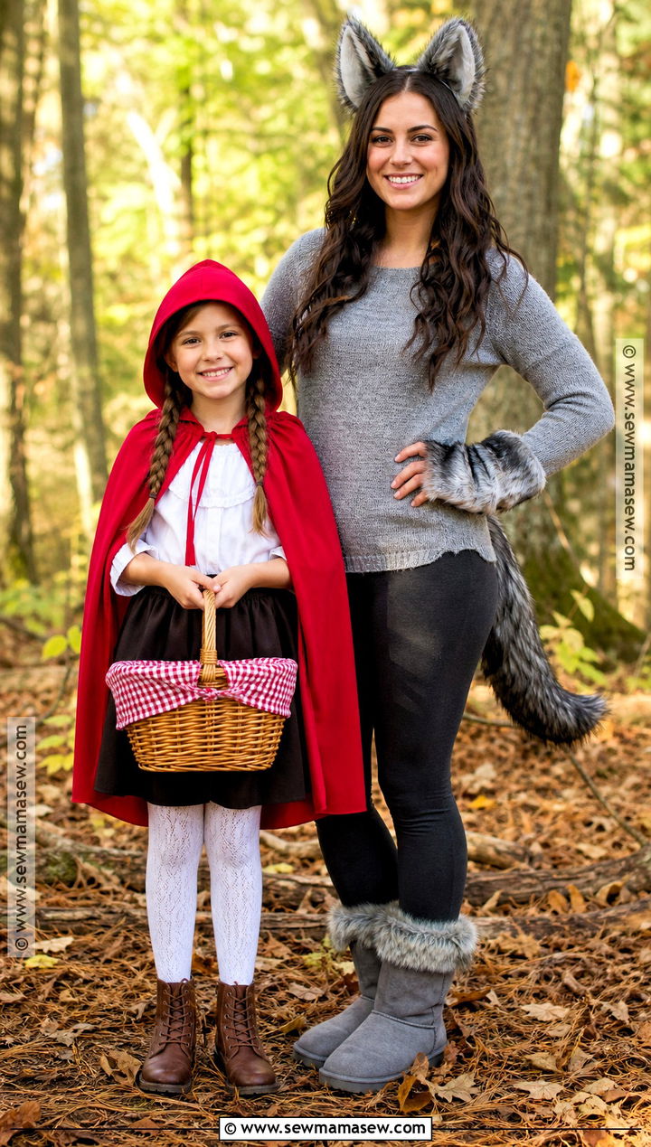 Little Red Riding Hood And Wolf Costume - 35 Mother Daughter Halloween Costumes