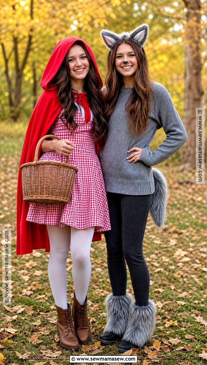 Little Red Riding Hood And Wolf Costume - 40 halloween costumes teenage girl duo