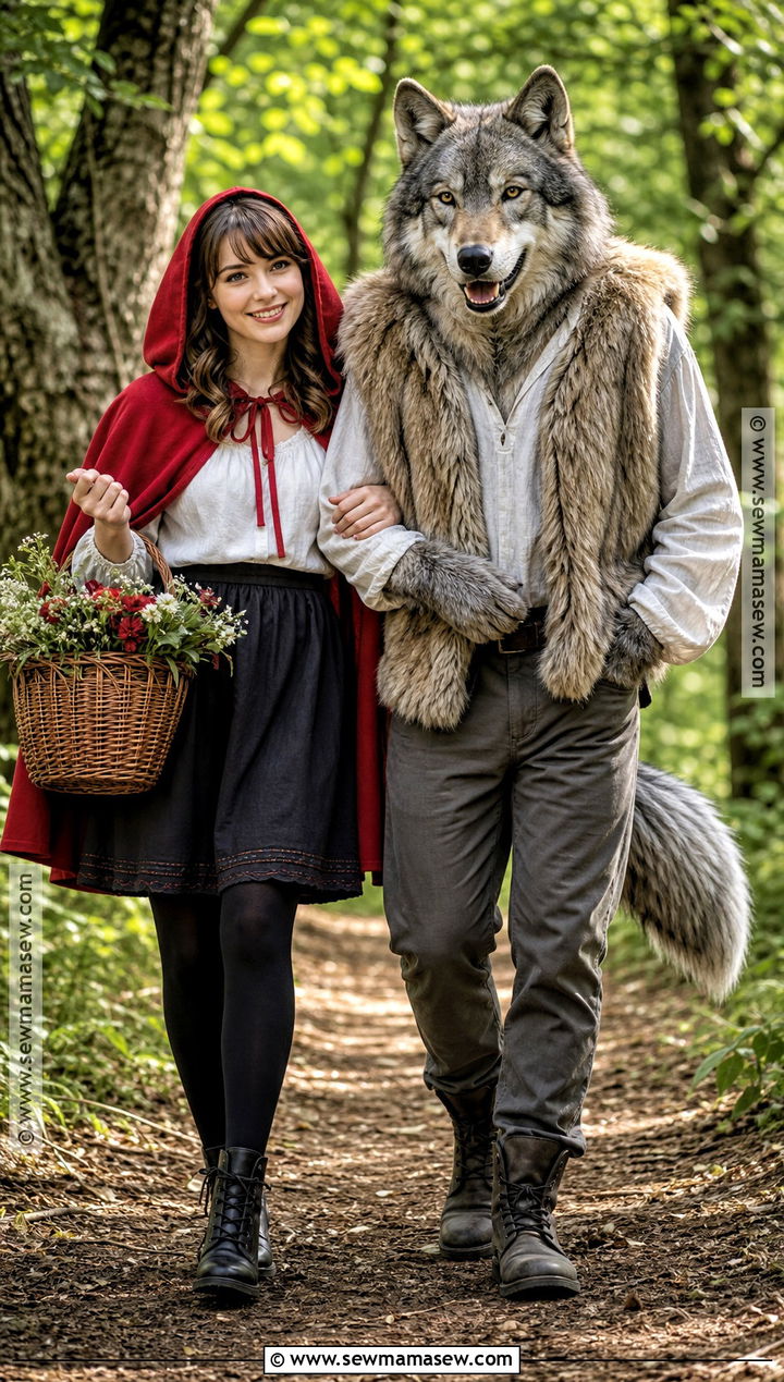 Little Red Riding Hood And Wolf Costume - 30 cute halloween costumes duo