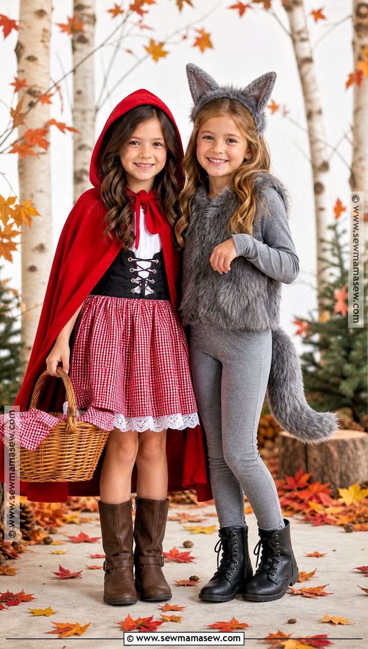 Little Red Riding Hood And Wolf Costume - 30 halloween costumes for 2 for girls