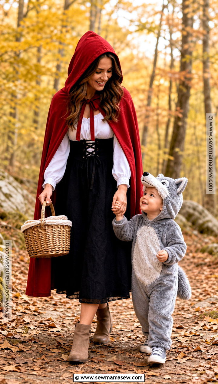 Little Red Riding Hood And Wolf Costume - 30 Mom And Toddler Halloween Costumes