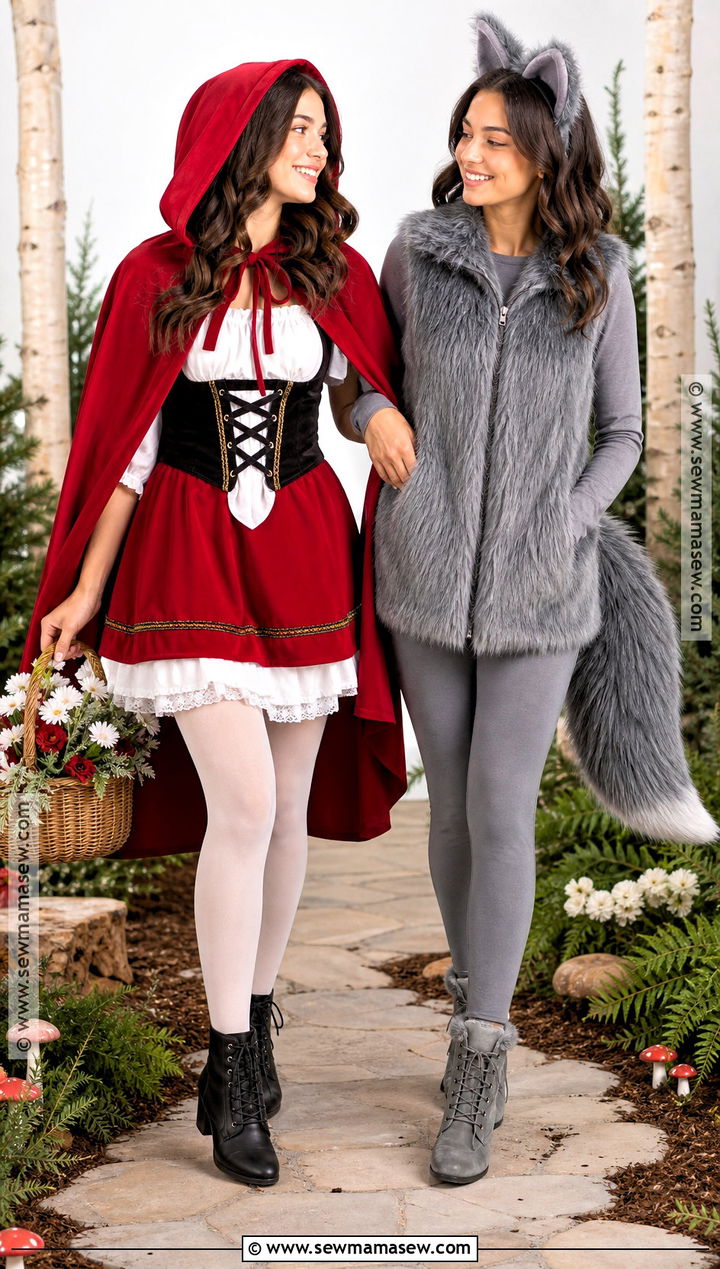 Little Red Riding Hood And Wolf Duo Costume - 30 halloween costumes duo for women