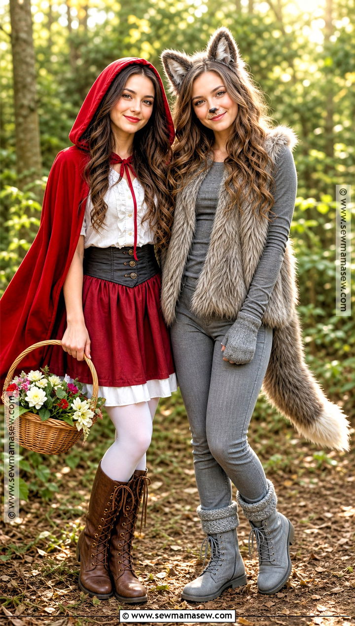 Little Red Riding Hood And Wolf Duo Costume - 35 duo costumes for girls for best friends