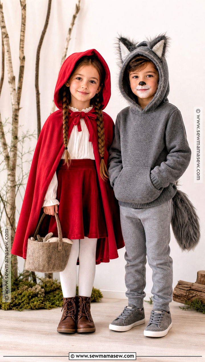 Little Red Riding Hood And Wolf Sibling Costume - 40 sibling halloween costumes
