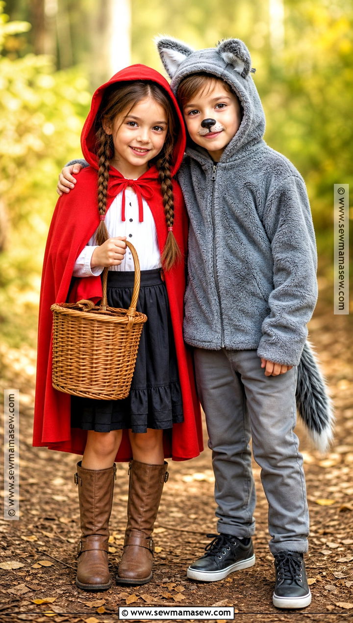 Little Red Riding Hood And Wolf Twin Costume - 35 twin costume ideas