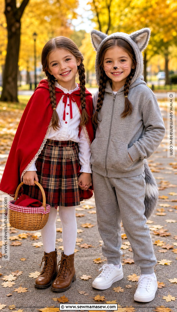 Little Red Riding Hood And Wolf Twin Costume - 30 twins halloween costumes