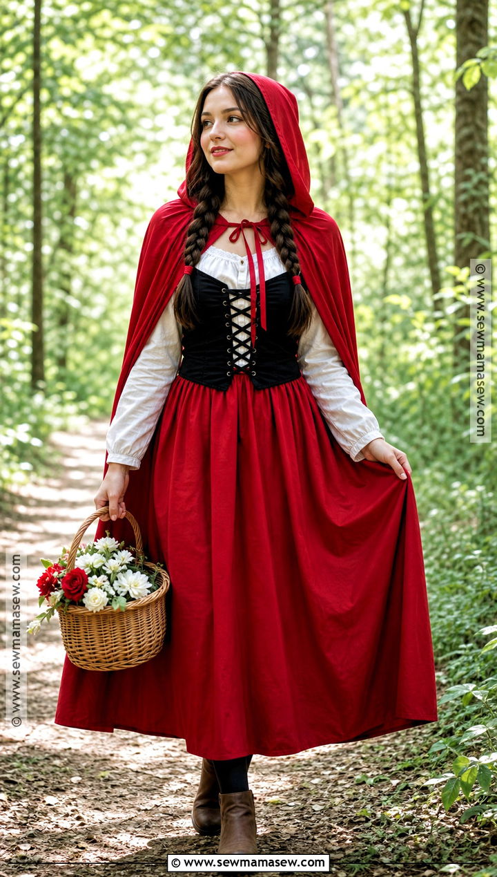 Little Red Riding Hood Costume With Maxi Skirt - 40 Modest Halloween Costumes