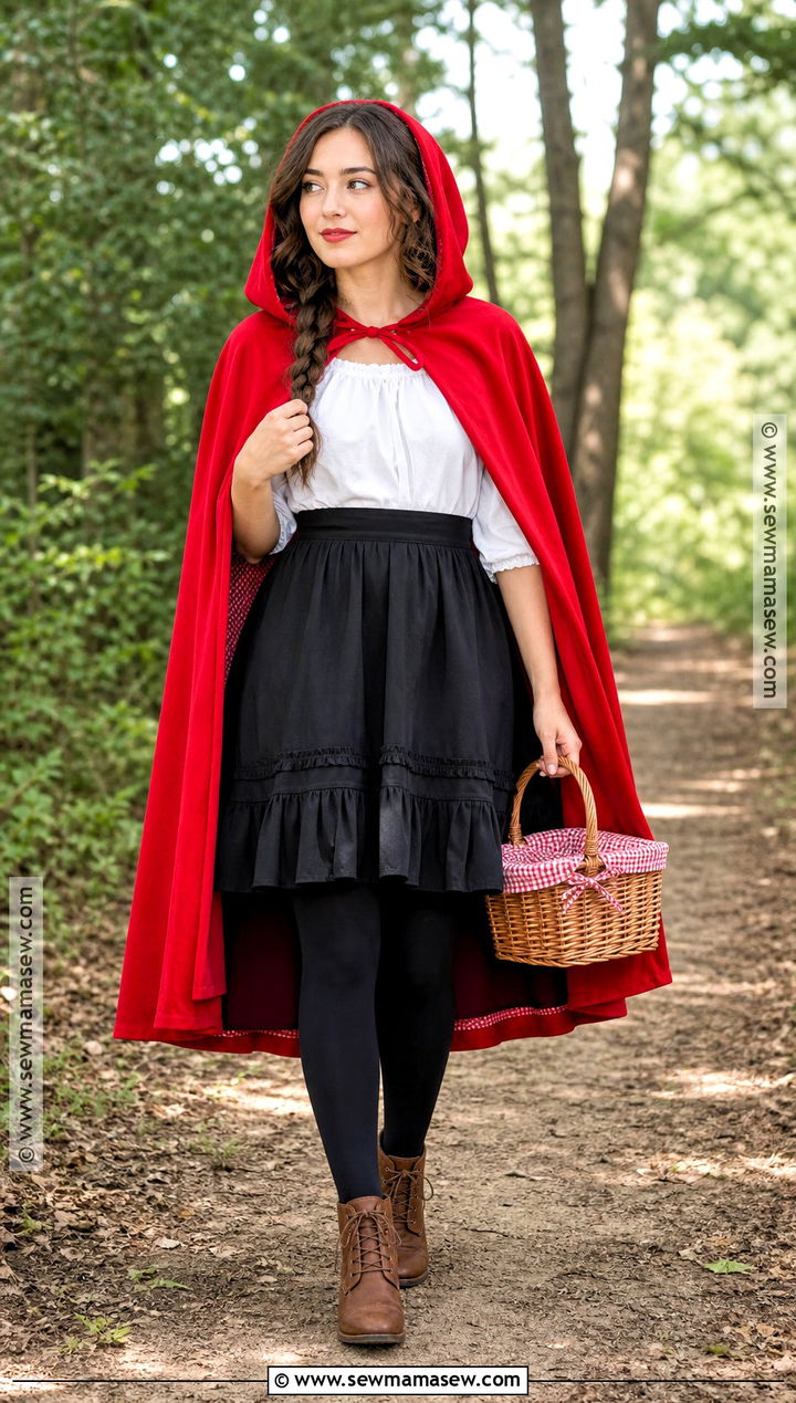 Little Red Riding Hood Costume With Red Cape - 30 Cute And Easy Halloween Costumes