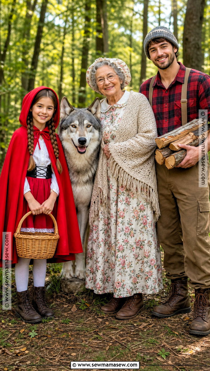 Little Red Riding Hood Family Costume - 40 family halloween costumes for 4
