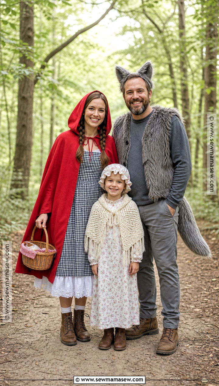 Little Red Riding Hood Family Costume - 30 cute family halloween costumes for 3