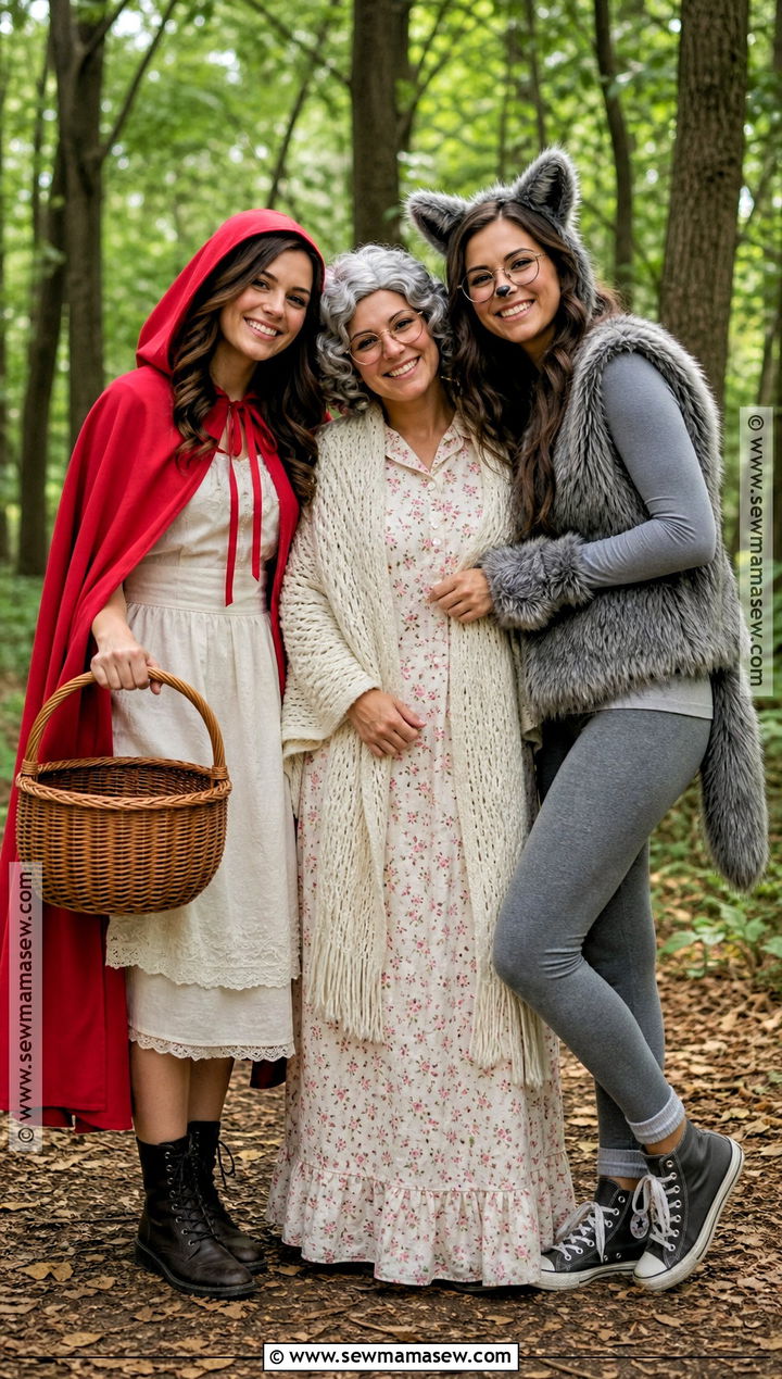 Little Red Riding Hood Grandma And Wolf Costume - 45 3 person halloween costume ideas