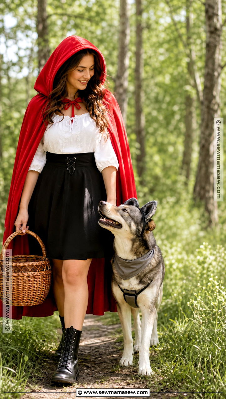 Little Red Riding Hood and Wolf Dog and Owner Costume - 30 dog and owner costumes