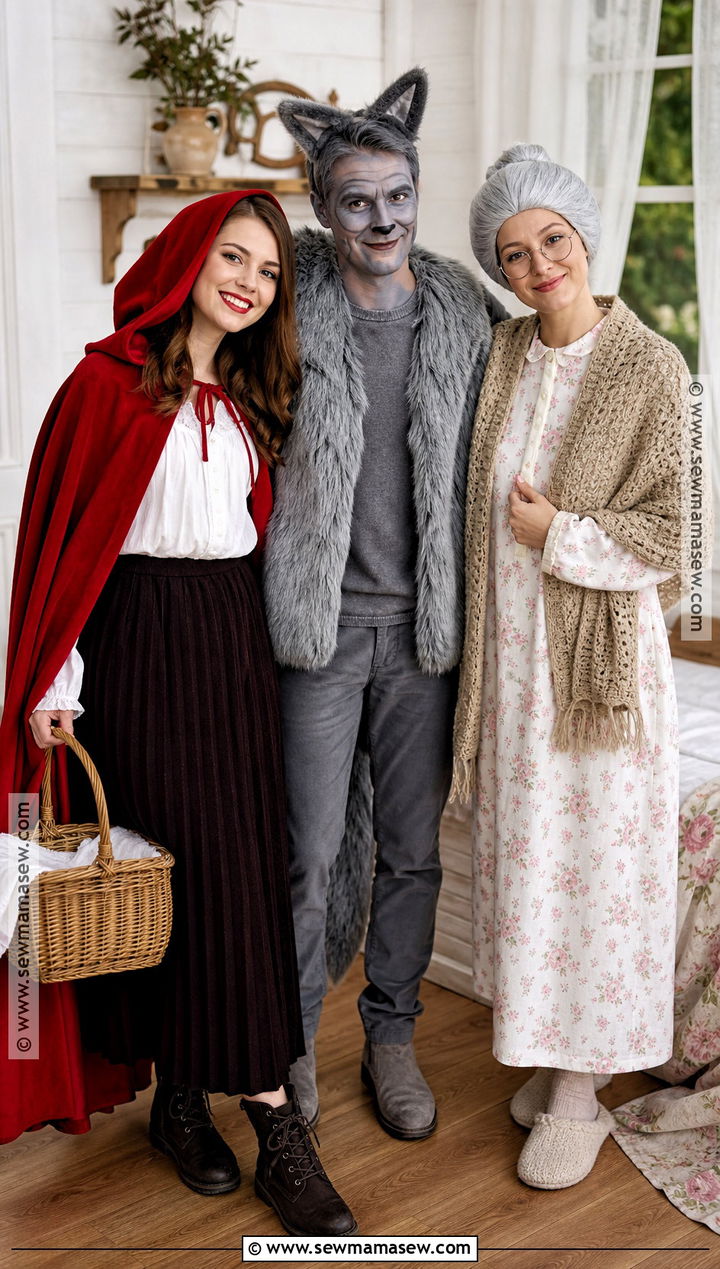 Little Red Wolf And Grandma Trio Costume - 30 Little Red Costume Ideas