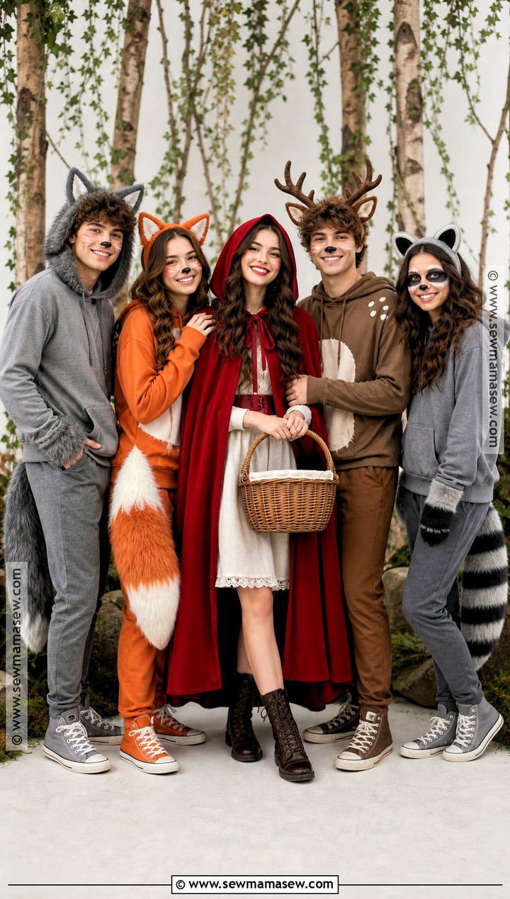 Little Red Woodland Group Costume - 30 Little Red Costume Ideas
