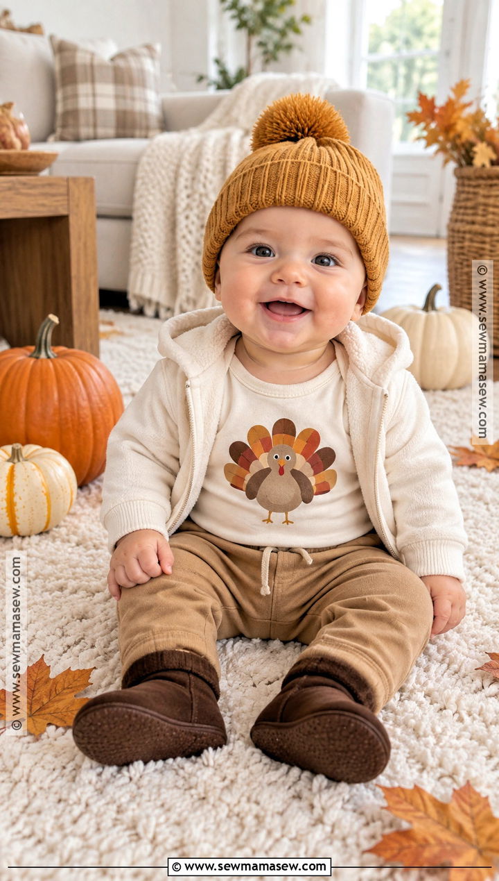 Little Turkey Onesie And Joggers Outfit - 15 thanksgiving onesie ideas for boys
