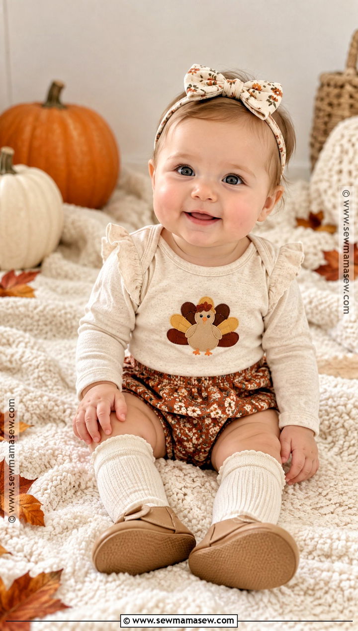 Little Turkey Onesie With Bloomers - 15 thanksgiving onesie ideas for girls