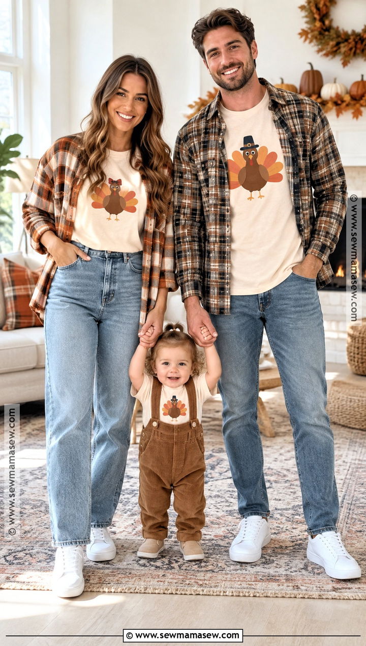Little Turkey T Shirts With Family Outfits - 15 thanksgiving tshirt ideas for family
