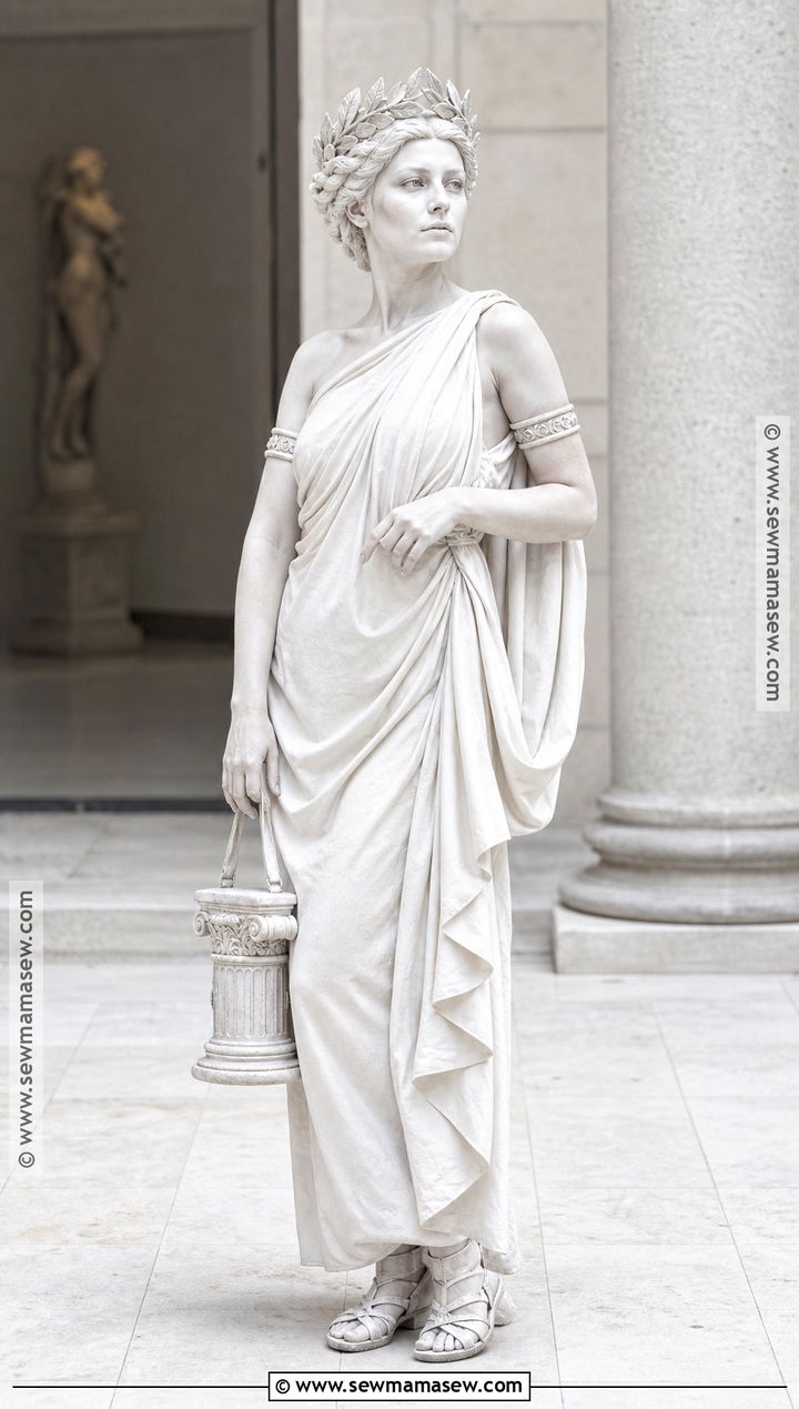 Living Statue Costume With White Makeup - 30 White Dress Costume Ideas