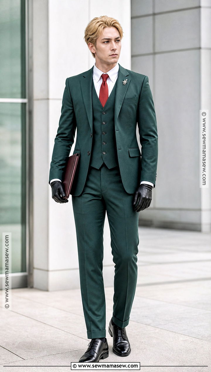 Loid Forger Cosplay With Green Suit - 30 Men Cosplay Ideas