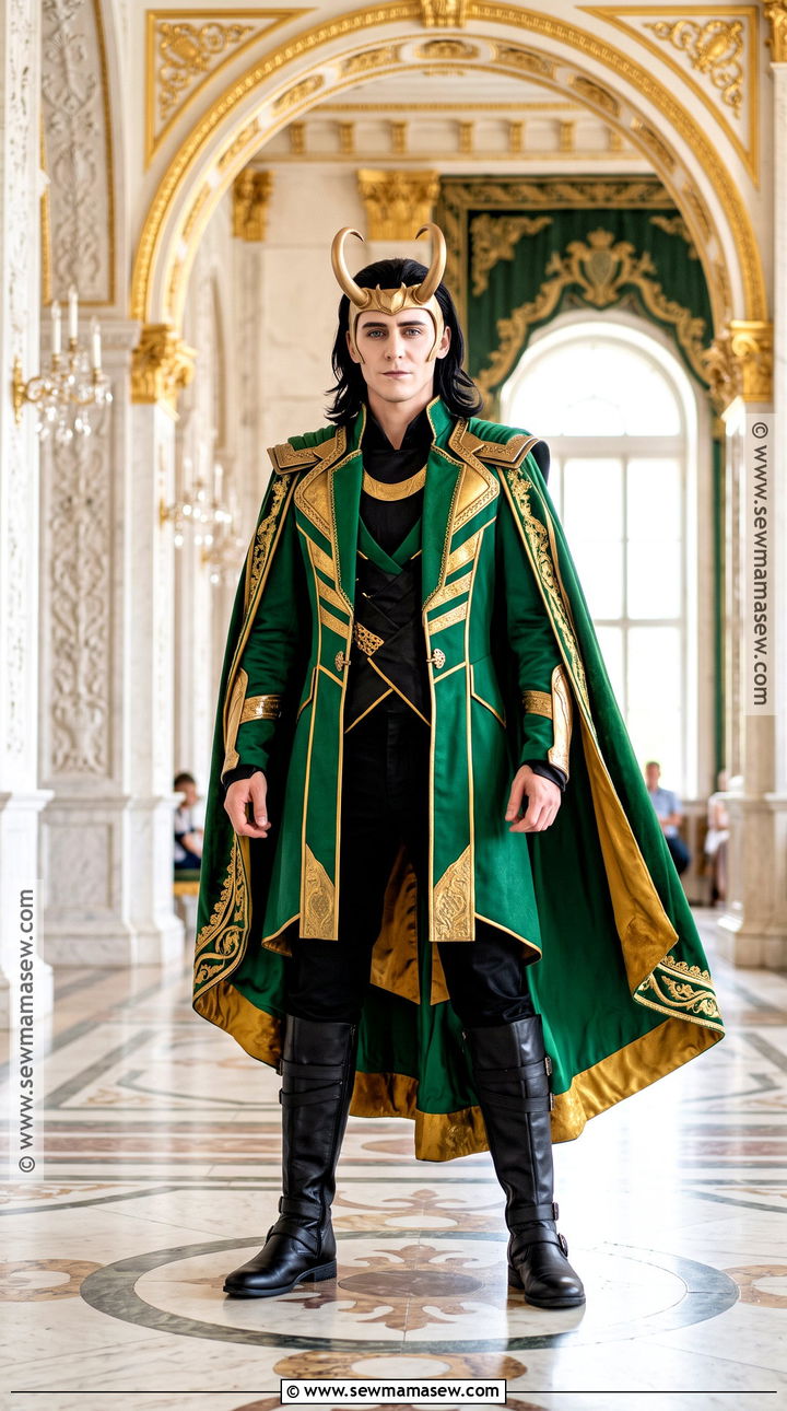 Loki Cosplay With Green And Gold Coat - 30 Men Cosplay Ideas