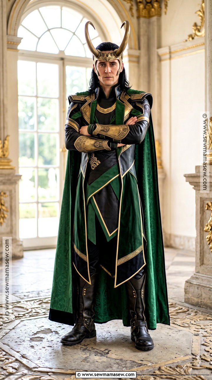 Loki Costume With Green Cape - 30 Villain Costume Ideas