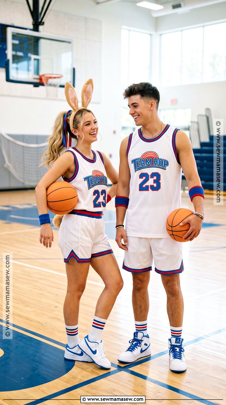 Lola Bunny And Basketball Player Couple Costume - 30 90S Costume Ideas for Couples
