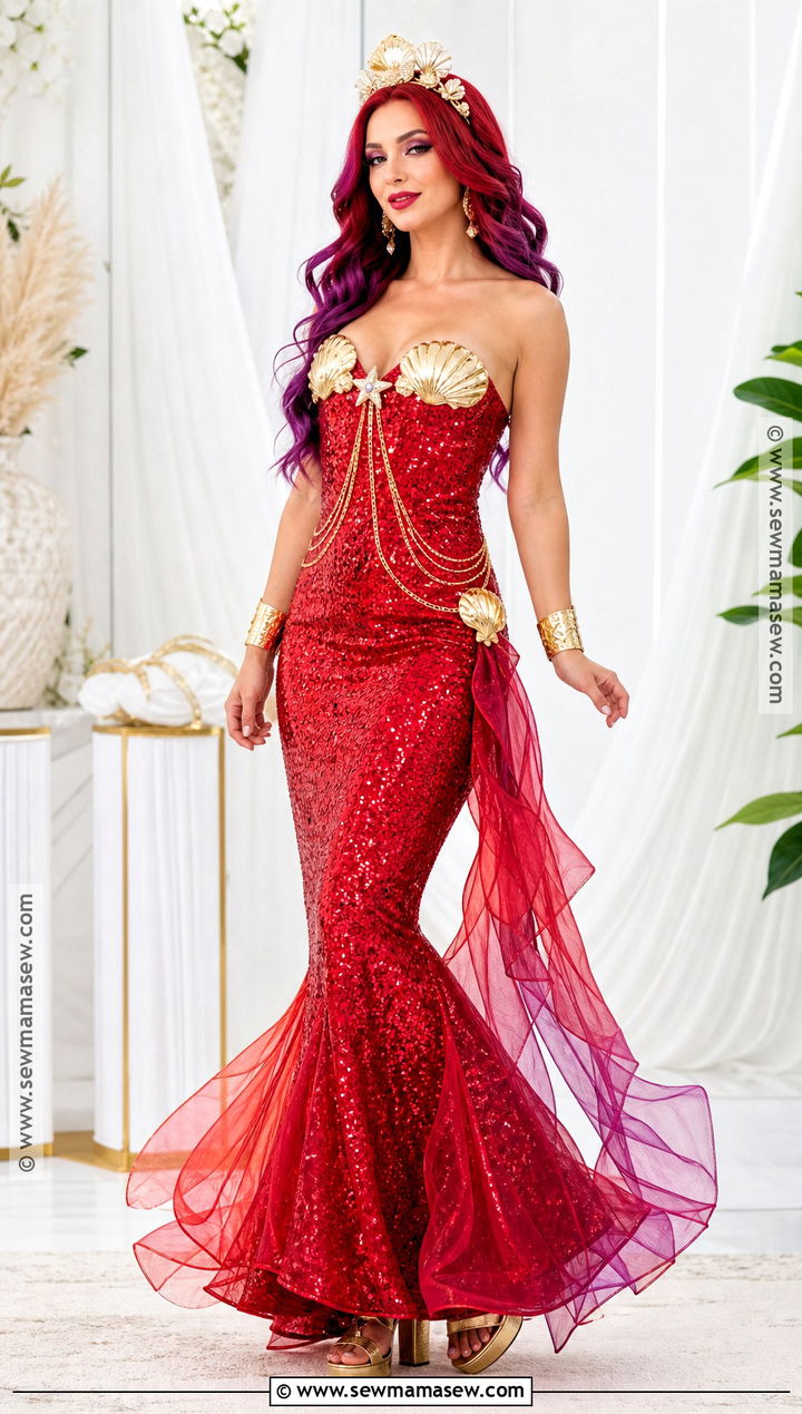 Lola Costume With Red Sequin Mermaid Dress - 30 lola from shark tale costume ideas