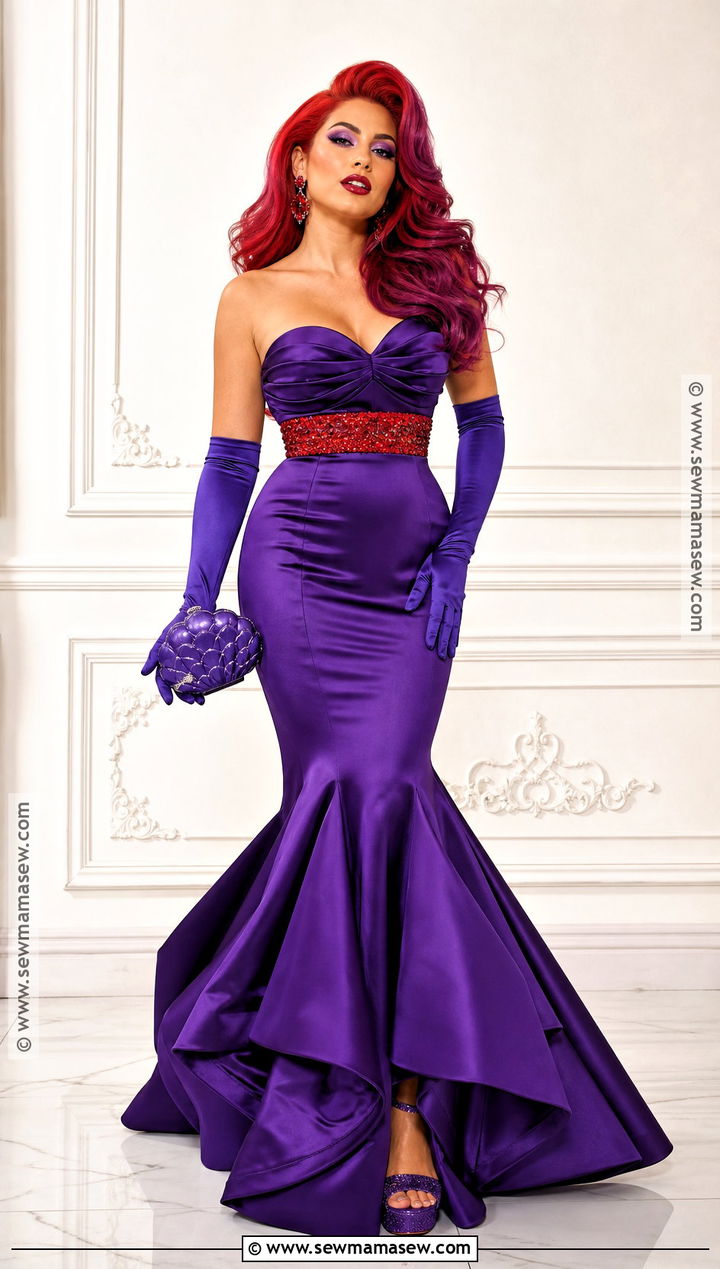 Lola Shark Tale Costume With Purple Satin Gown - 35 lola shark tale costume ideas