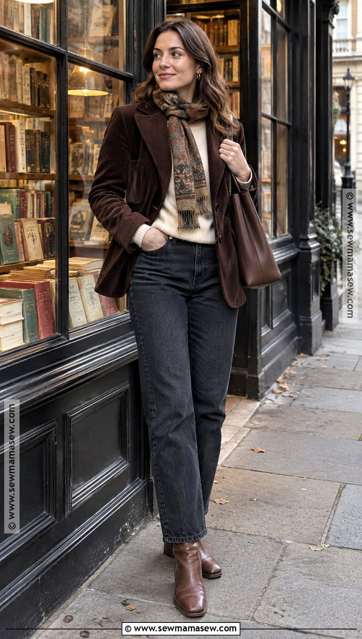 London Corduroy Blazer and Jeans Outfit - 20 London In November Outfits