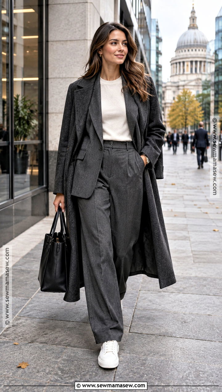 London Fall Matching Suit And Sneakers Outfit - 15 fall london outfits 2026
