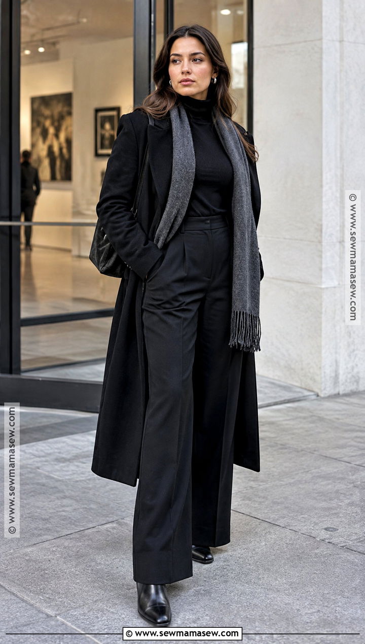 London Fall Monochrome Black Outfit - 25 london fall outfits