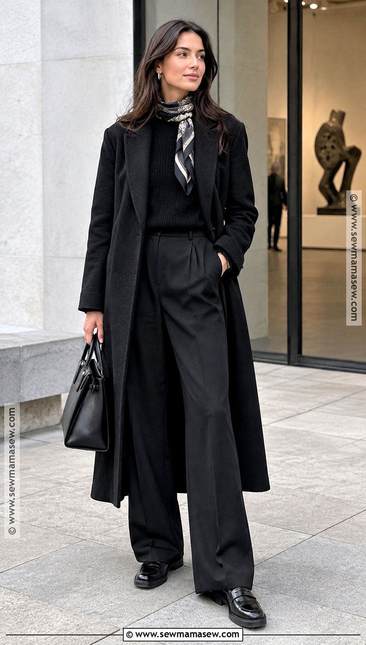 London Fall Outfit With Black Coat and Loafers - 15 london england outfits fall