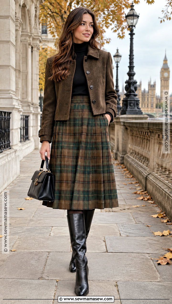 London Fall Plaid Skirt Outfit - 25 london fall outfits