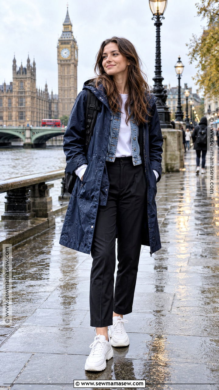 London Fall Raincoat And Denim Jacket Outfit - 20 London Fall Outfits Travel