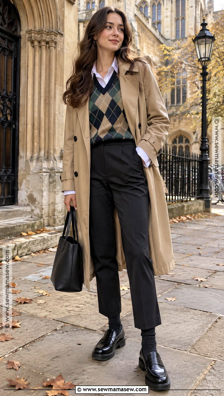 London Fall Sweater Vest And Oxford Shirt Outfit - 20 london outfit ideas fall