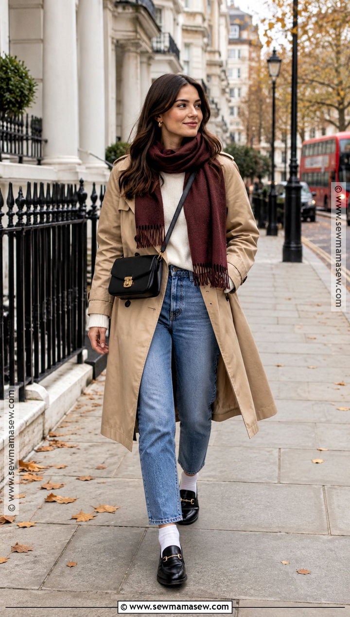 London Fall Trench Coat And Straight Jeans Outfit - 15 fall london outfits 2026