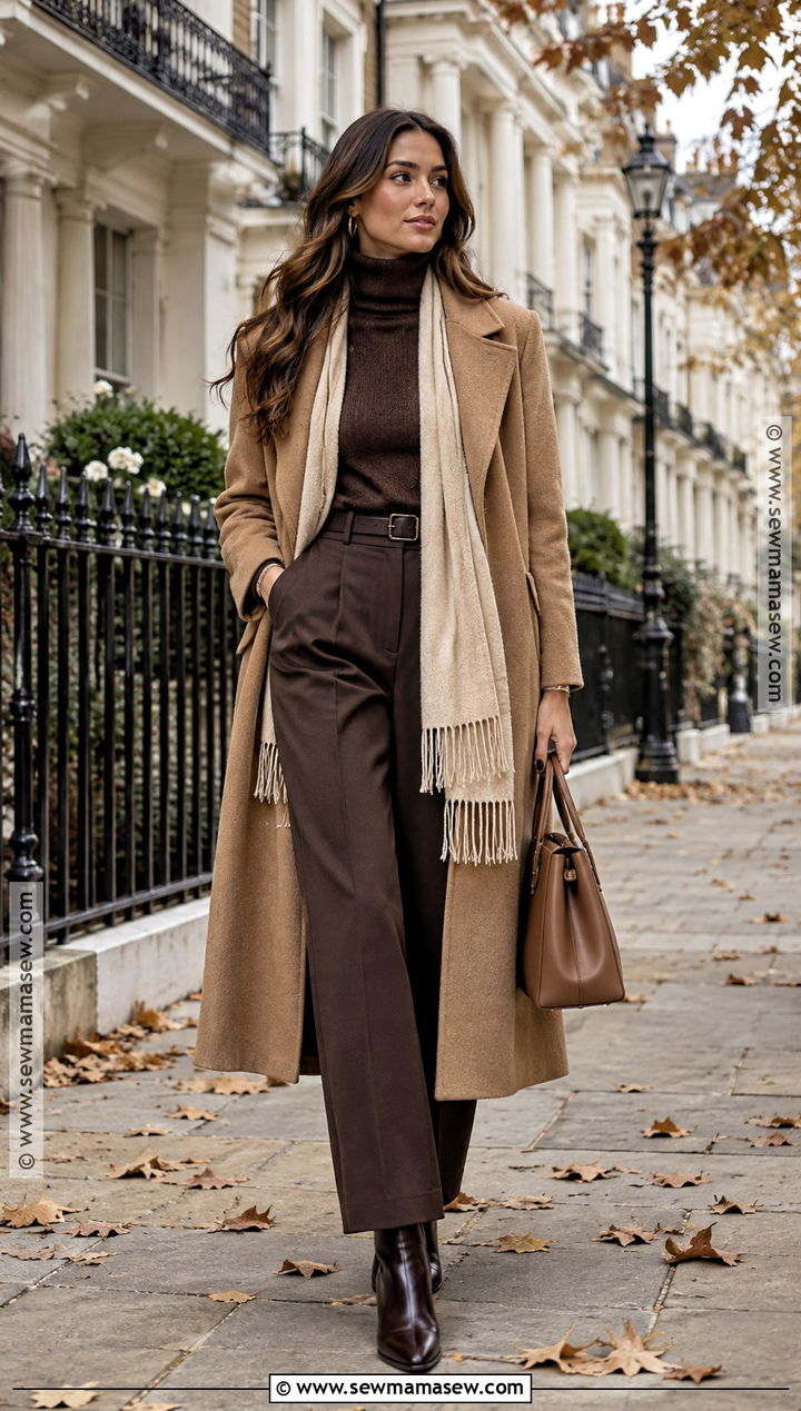 London Monochrome Brown Outfit - 20 fall london outfits