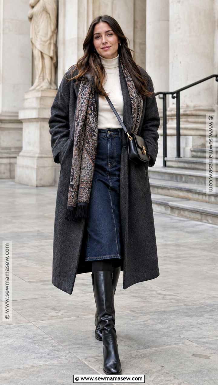London November Denim Skirt Outfit - 20 london november outfit ideas