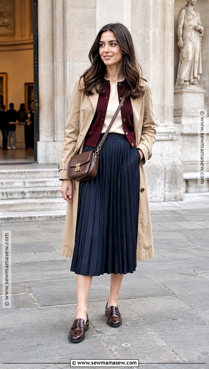 London October Pleated Skirt And Cardigan Outfit - 20 London In October Outfits