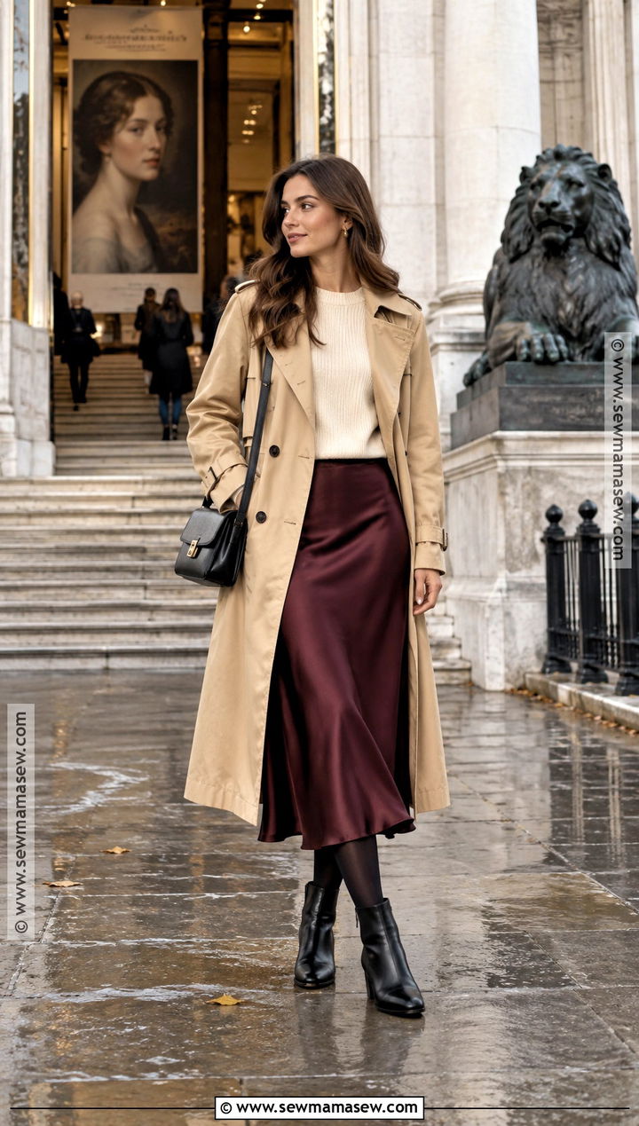 London October Slip Skirt And Cashmere Sweater Outfit - 20 London In October Outfits