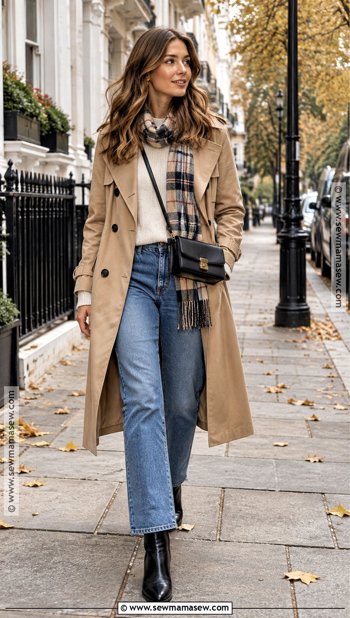London October Trench Coat And Jeans Outfit - 20 Outfits For London In October