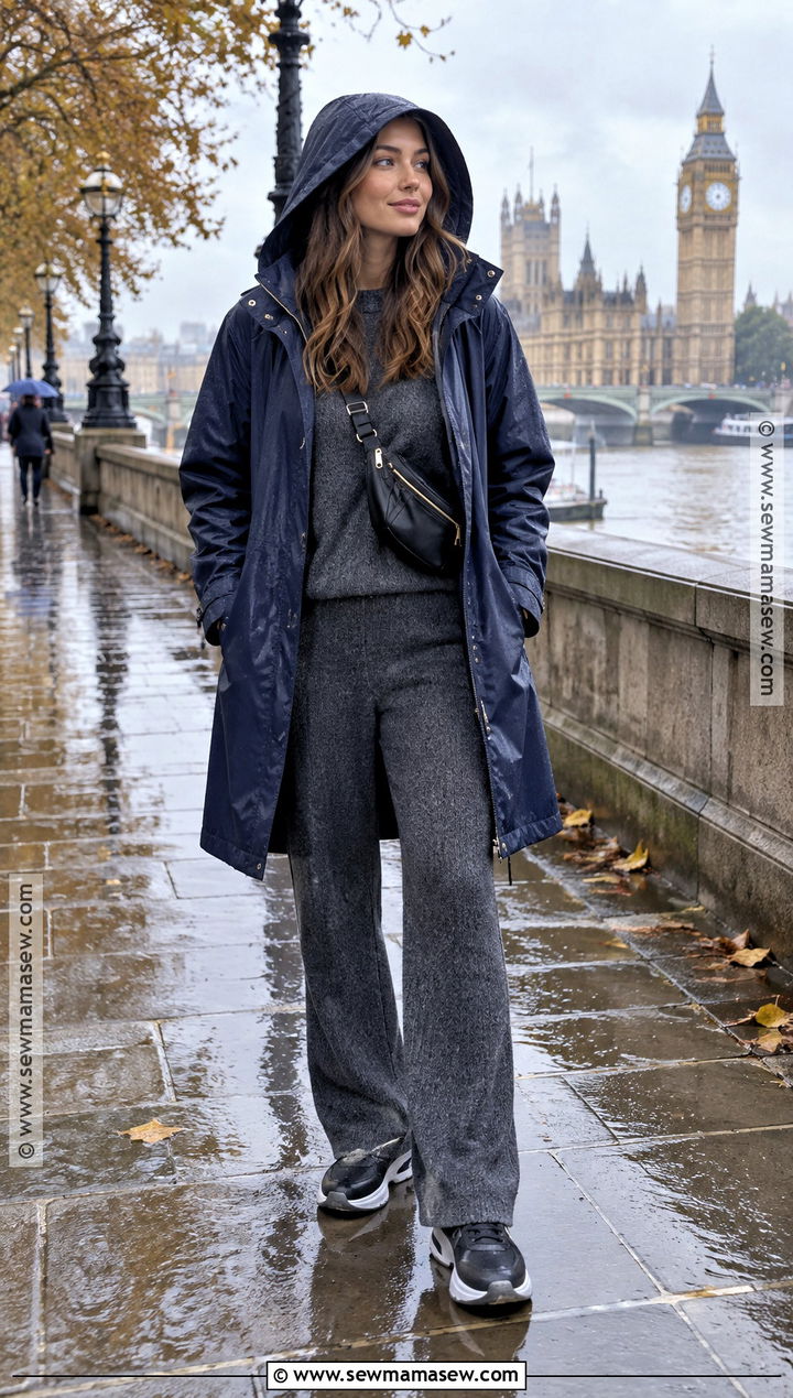 London Raincoat and Knit Set Outfit - 20 London In November Outfits