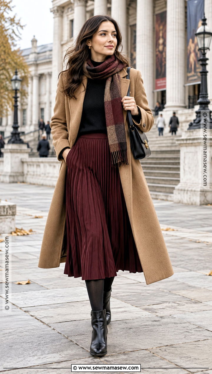 London Wool Coat And Midi Skirt Outfit - 15 London Outfit Fall Packing Lists Ideas