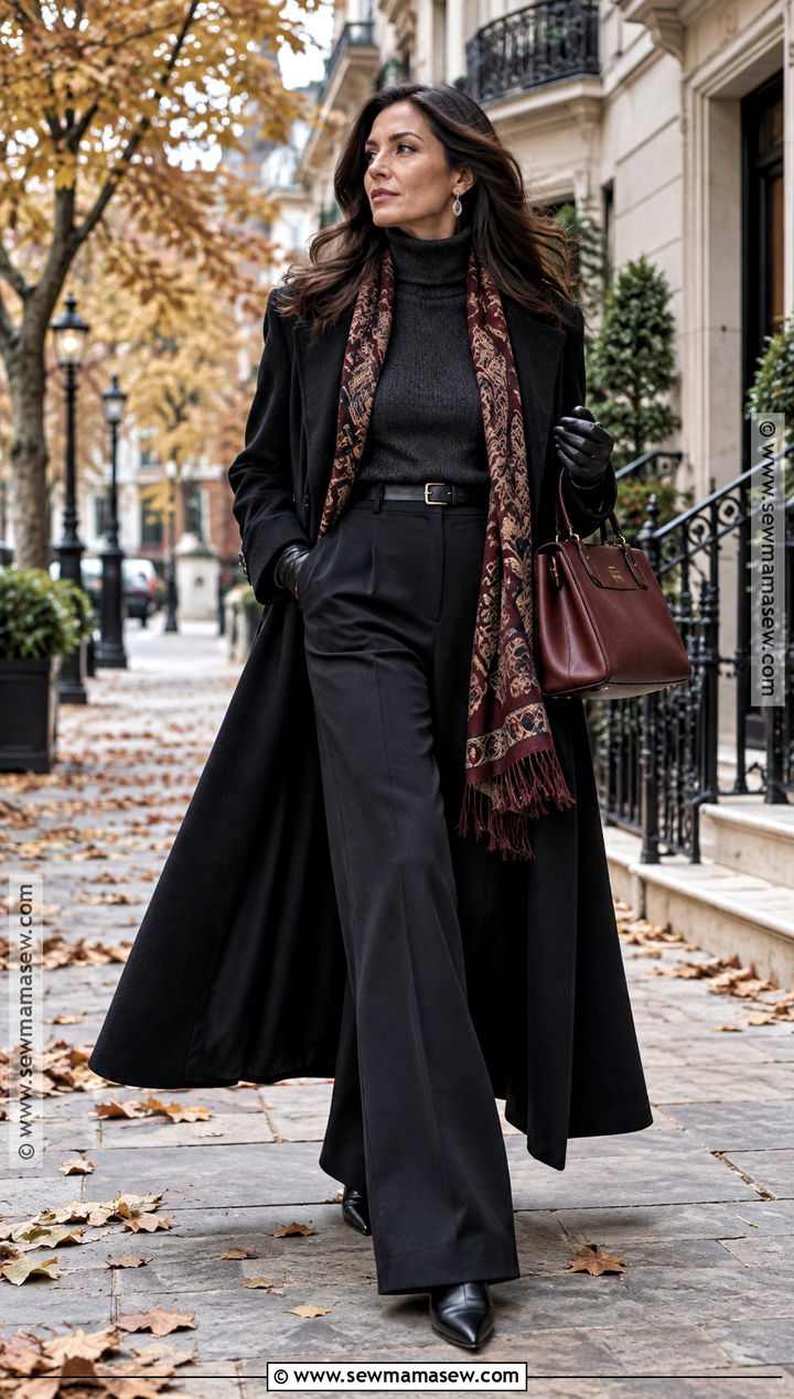 Long Black Coat Autumn Witch Outfit - 15 autumn witch aesthetic outfit ideas