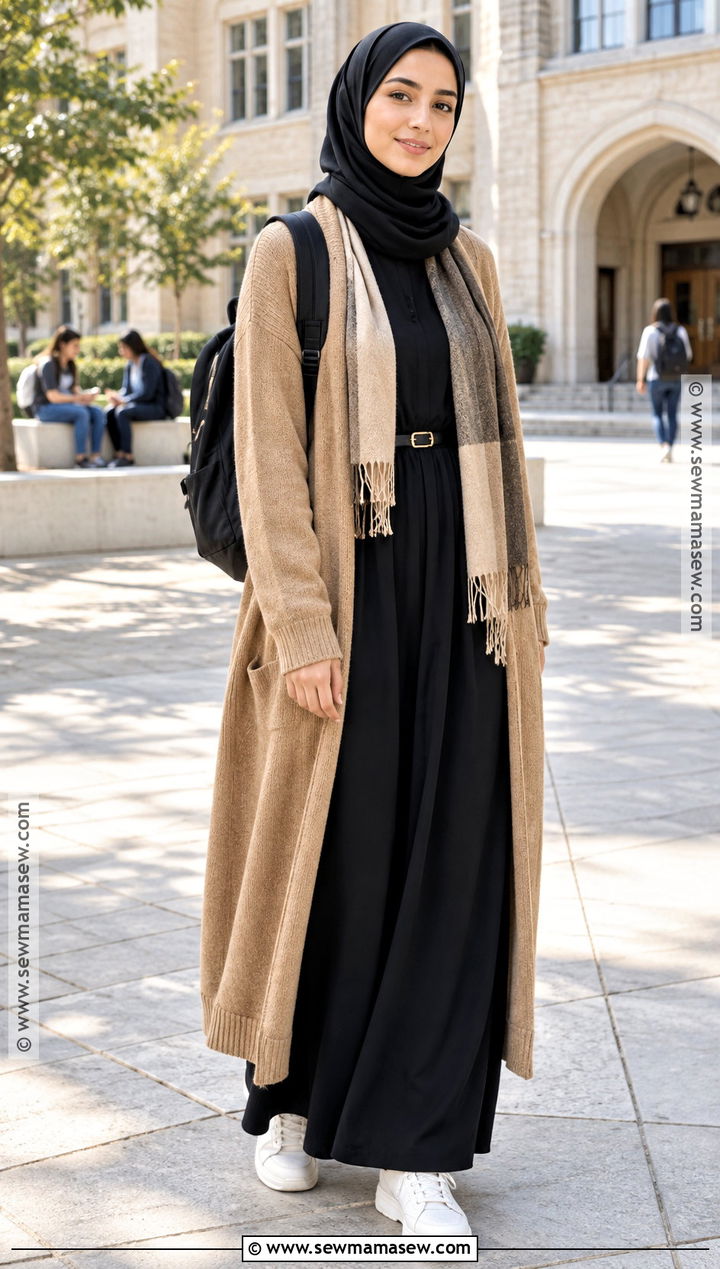 Long Cardigan And Maxi Dress College Outfit - 20 back to school fits college