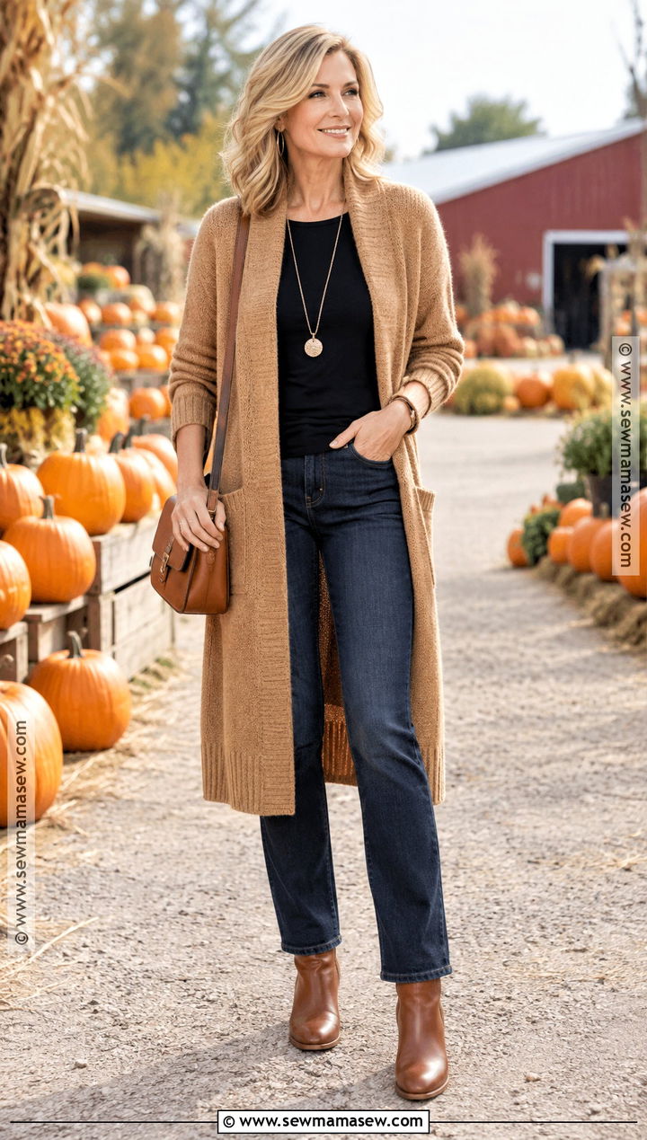 Long Cardigan Pumpkin Farm Outfit - 25 pumpkin farm outfit ideas