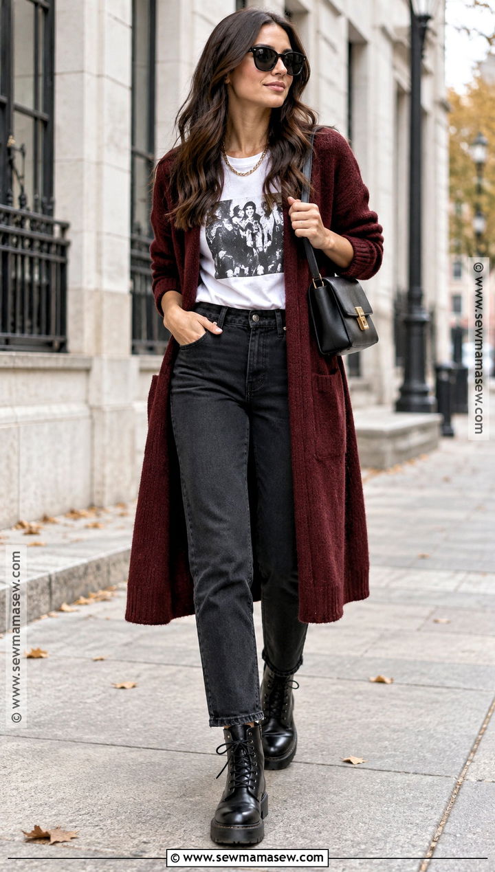Long Cardigan With Black Jeans - 25 long cardigan outfit fall ideas